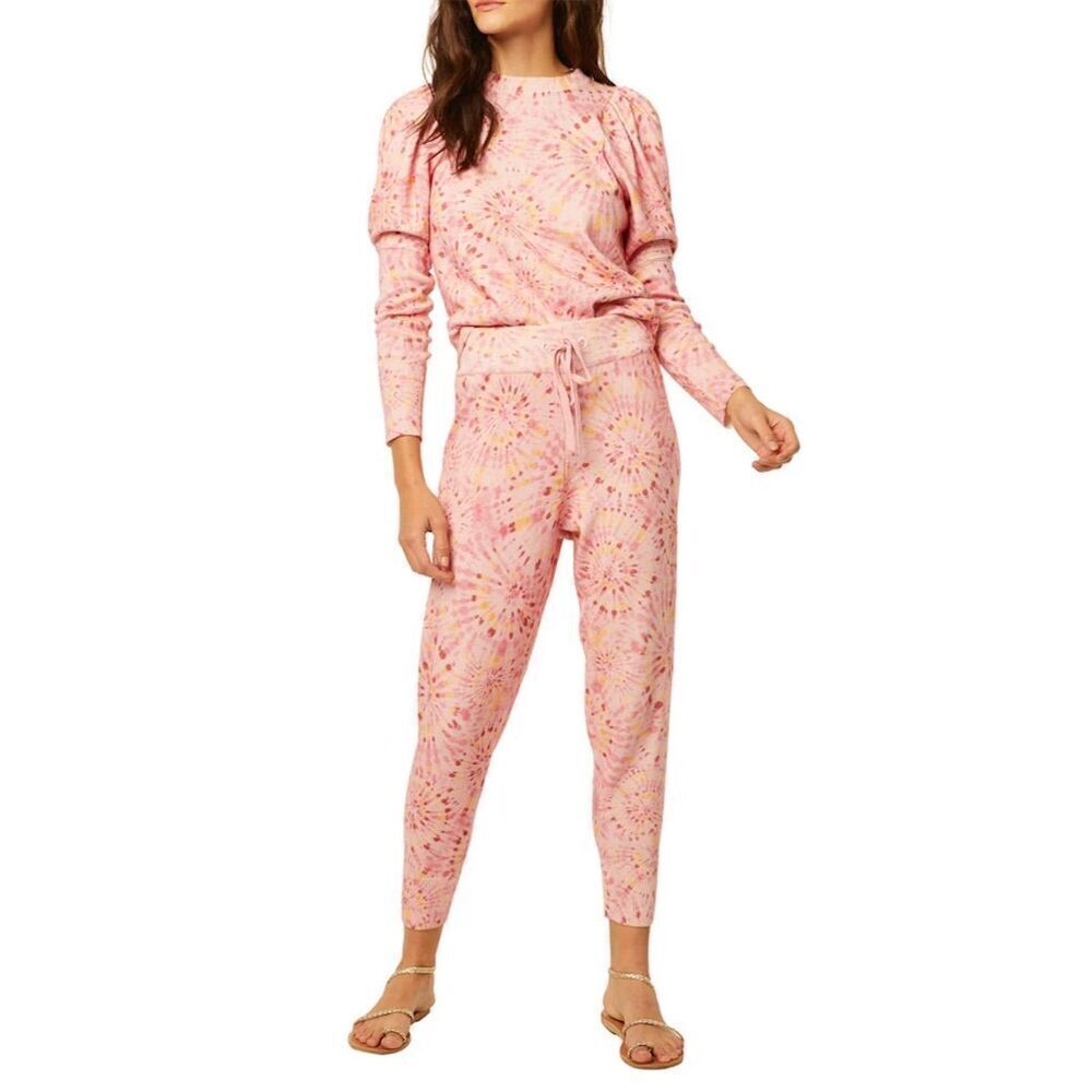 MISA Women's Tie Dye Lounge Set Medium Multicolor Top & Pants Casual